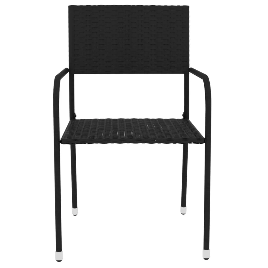 Ensemble à manger de jardin 3 pcs Résine tressée Noir - 4