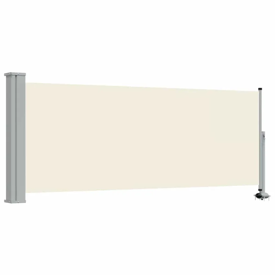 Auvent latéral rétractable de patio 100 x 300 cm Blanc cassé - 2