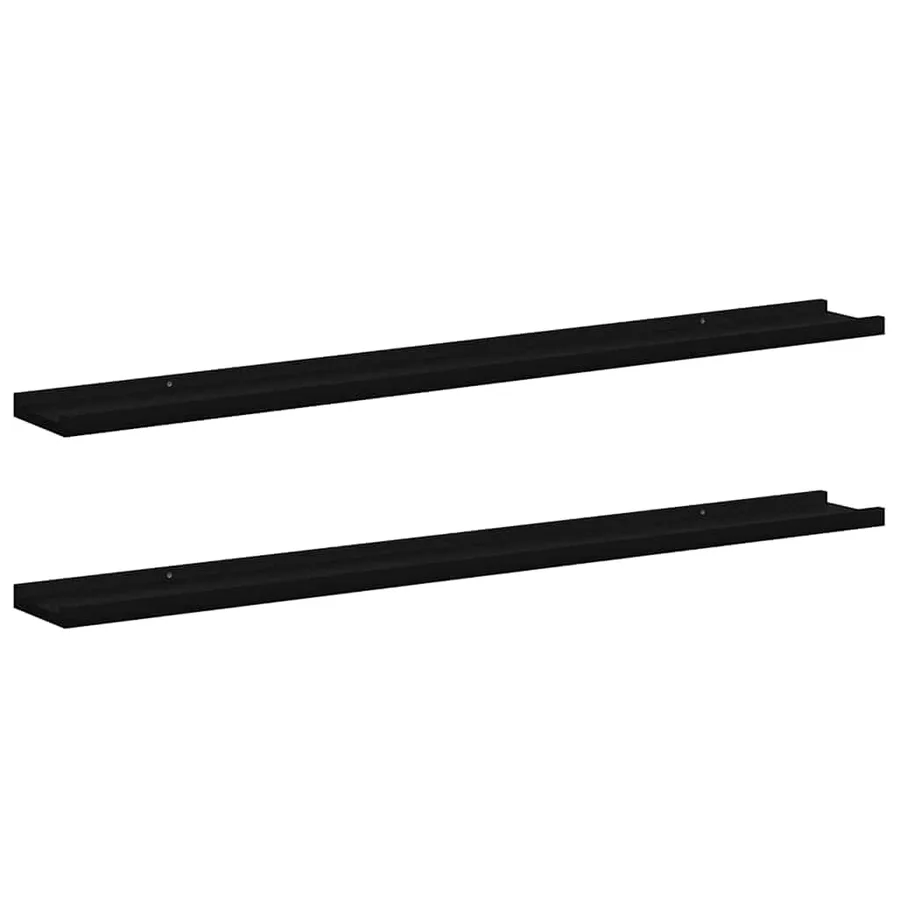 Étagères murales 2 pcs Noir 100x9x3 cm - 2