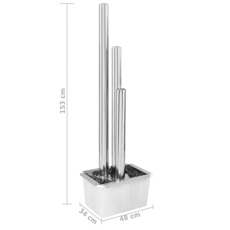 Fontaine de jardin Argenté 48x34x153 cm Acier inoxydable - 13