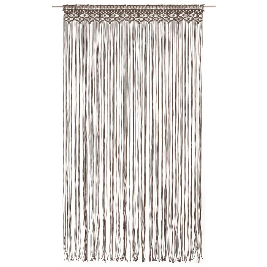 Rideau en macramé Taupe 140x240 cm Coton - 2