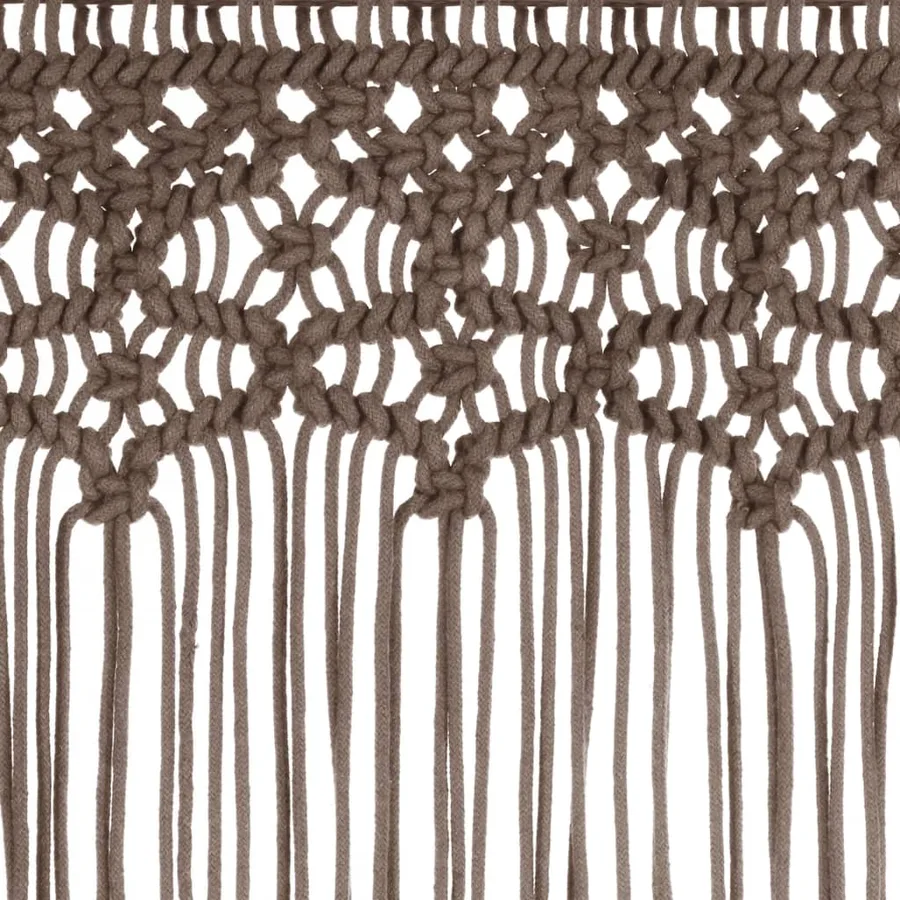 Rideau en macramé Taupe 140x240 cm Coton - 4