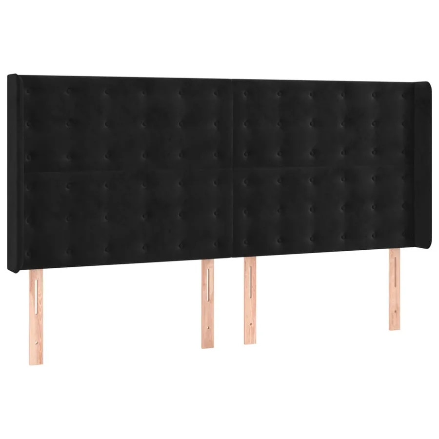 Sommier à lattes de lit avec matelas Noir 180x200 cm Velours - 6