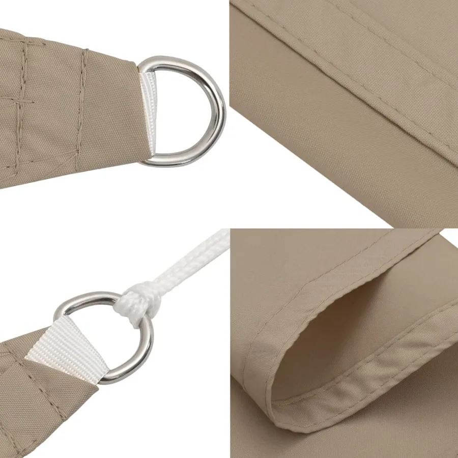 Voile de parasol tissu oxford rectangulaire 2x4 m taupe - 7