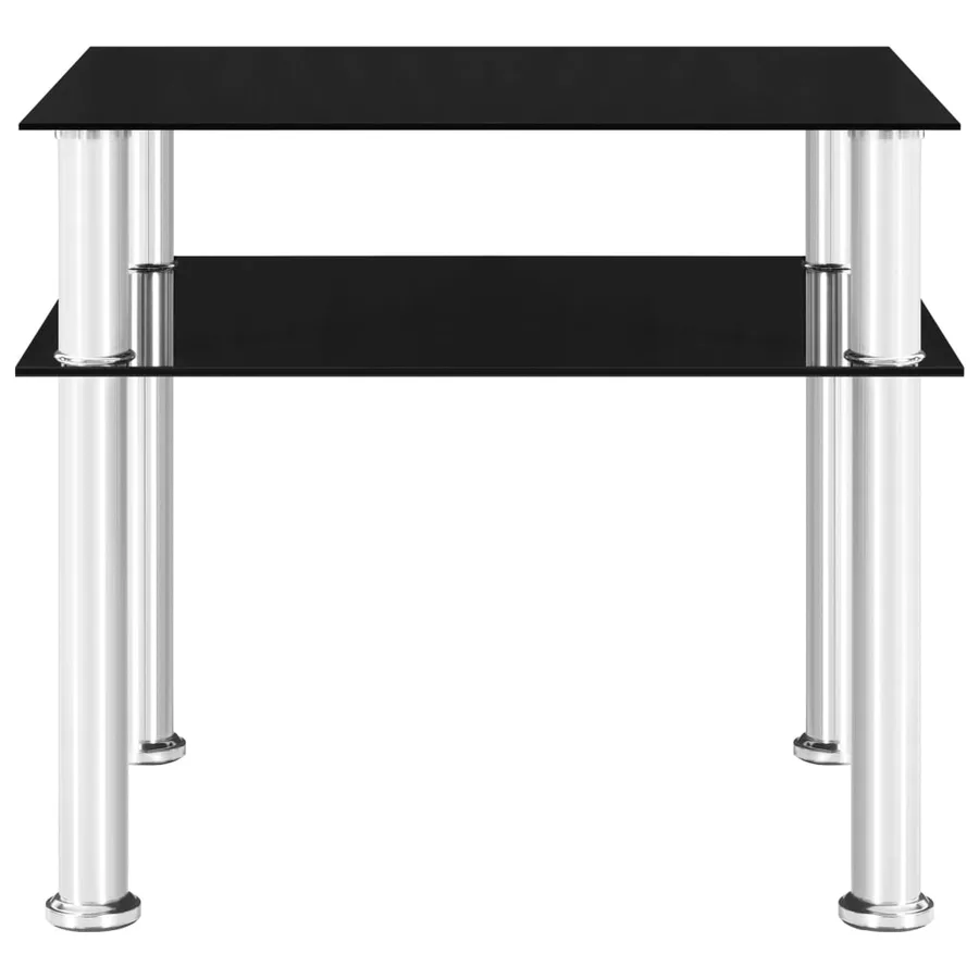 Table d'appoint Noir 45x50x45 cm Verre trempé - 2
