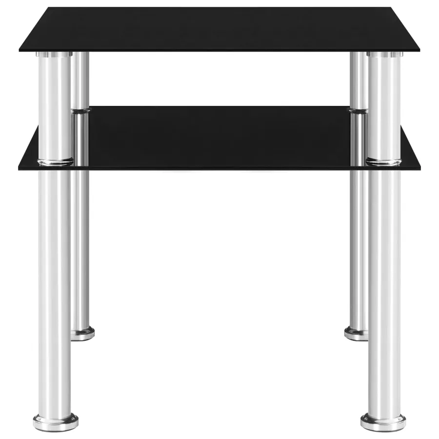 Table d'appoint Noir 45x50x45 cm Verre trempé - 3