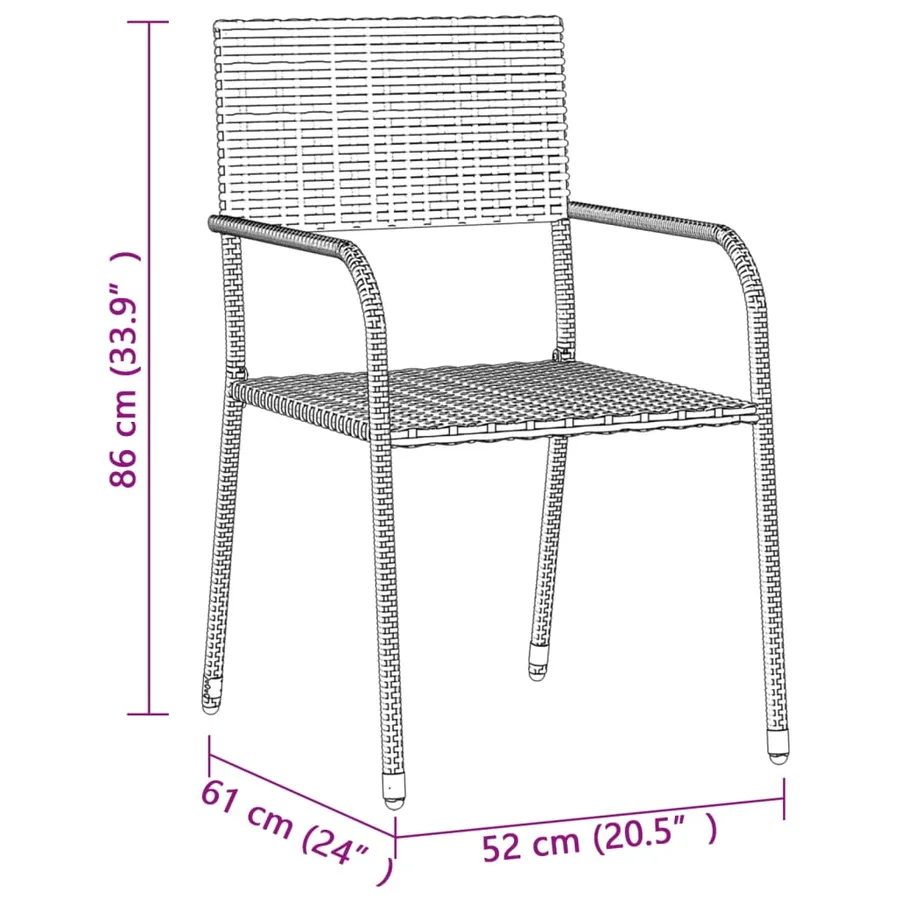 Ensemble à manger d'extérieur 7 pcs Résine tressée Gris - 8