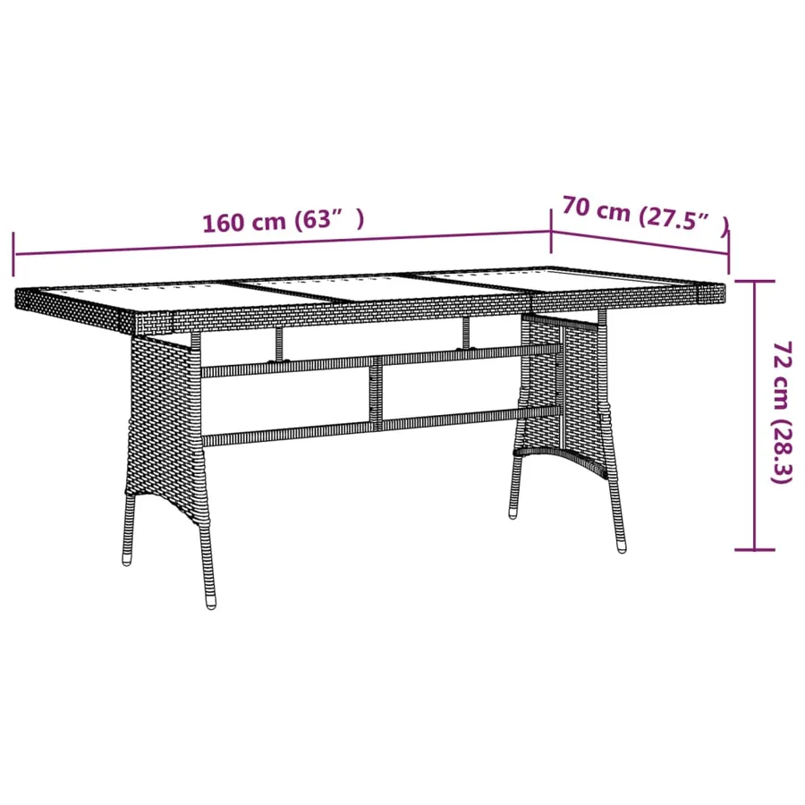 Ensemble à manger d'extérieur 7 pcs Résine tressée Gris - 9