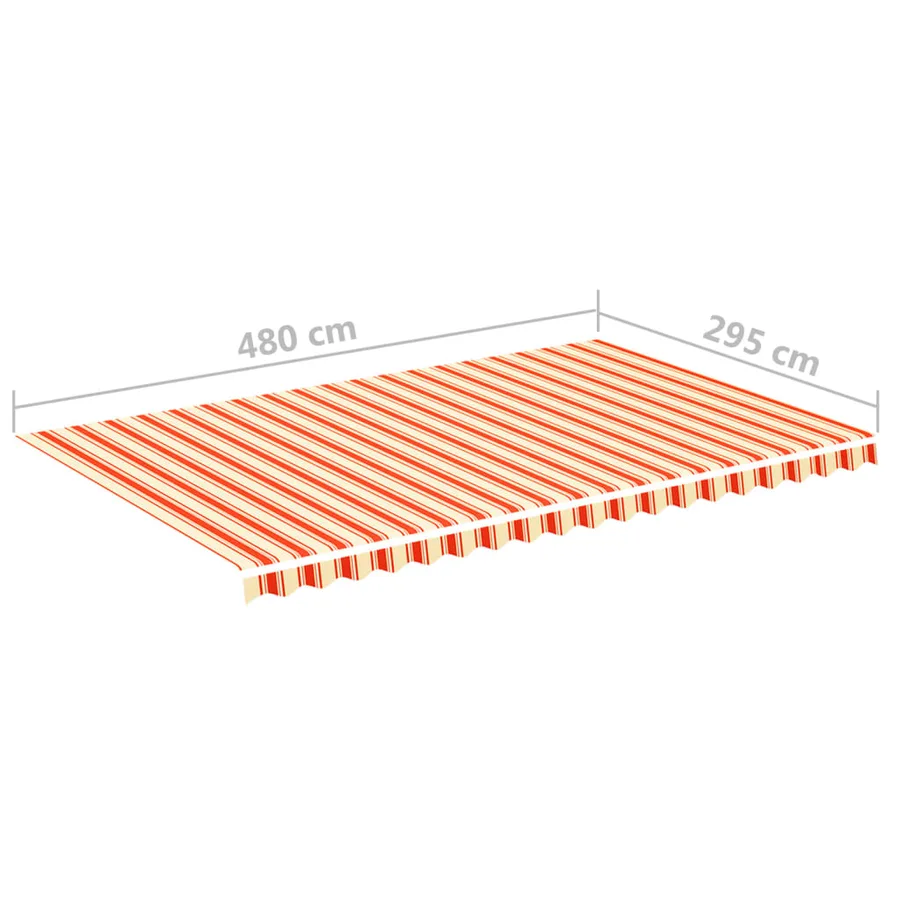 Tissu de remplacement pour auvent jaune et orange 5x3 m polyester - 6