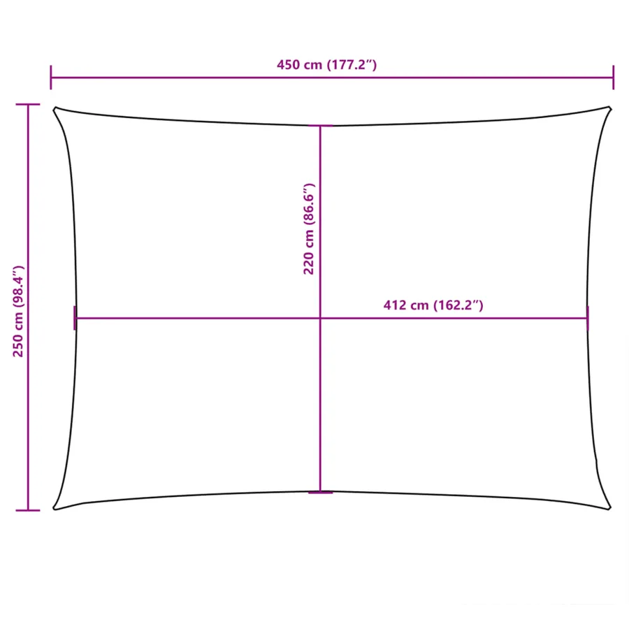 Voile de parasol tissu oxford rectangulaire 2,5x4,5 m blanc - 10