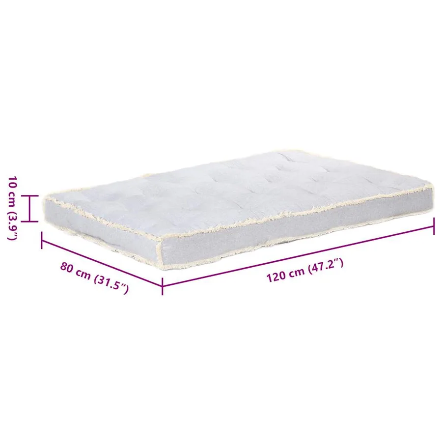 Coussin de canapé palette Gris 120x80x10 cm - 8