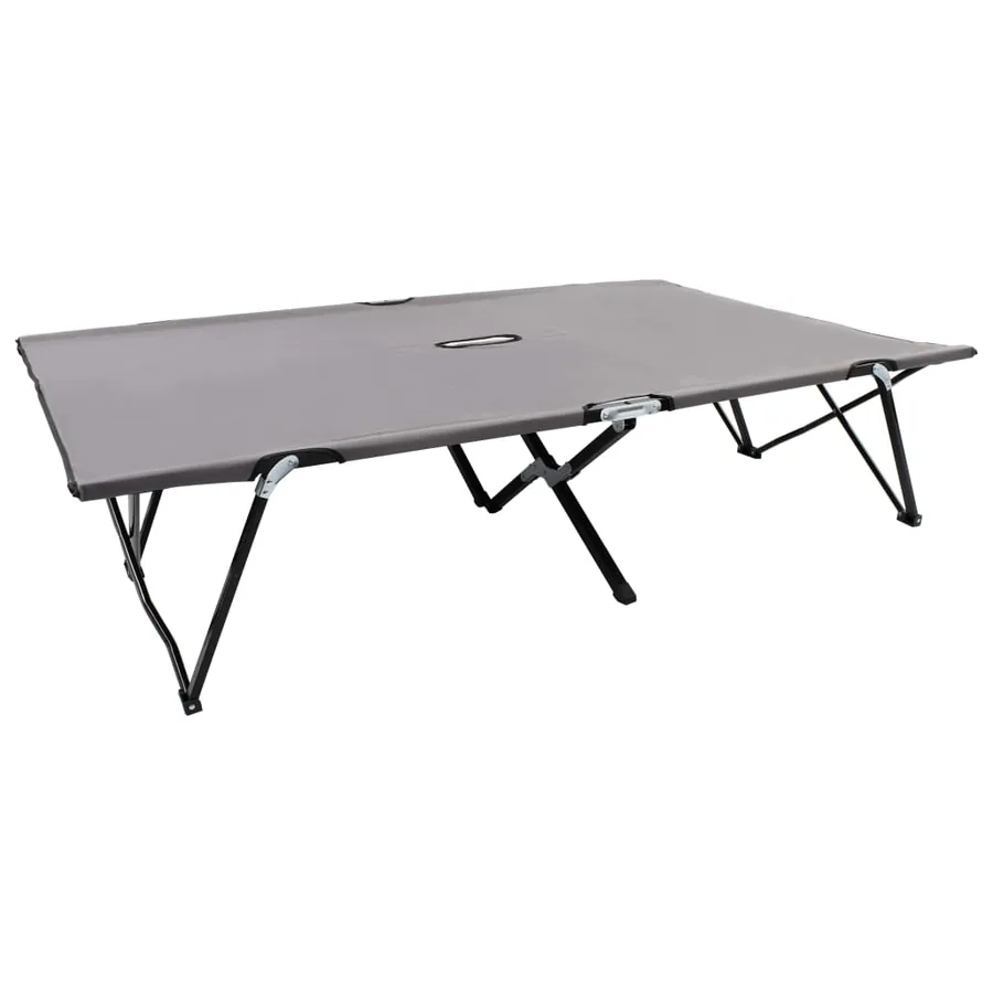 Chaise longue pliable 2 places Gris Acier