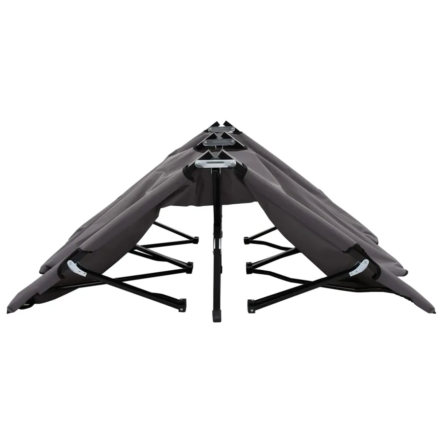 Chaise longue pliable 2 places Gris Acier - 4