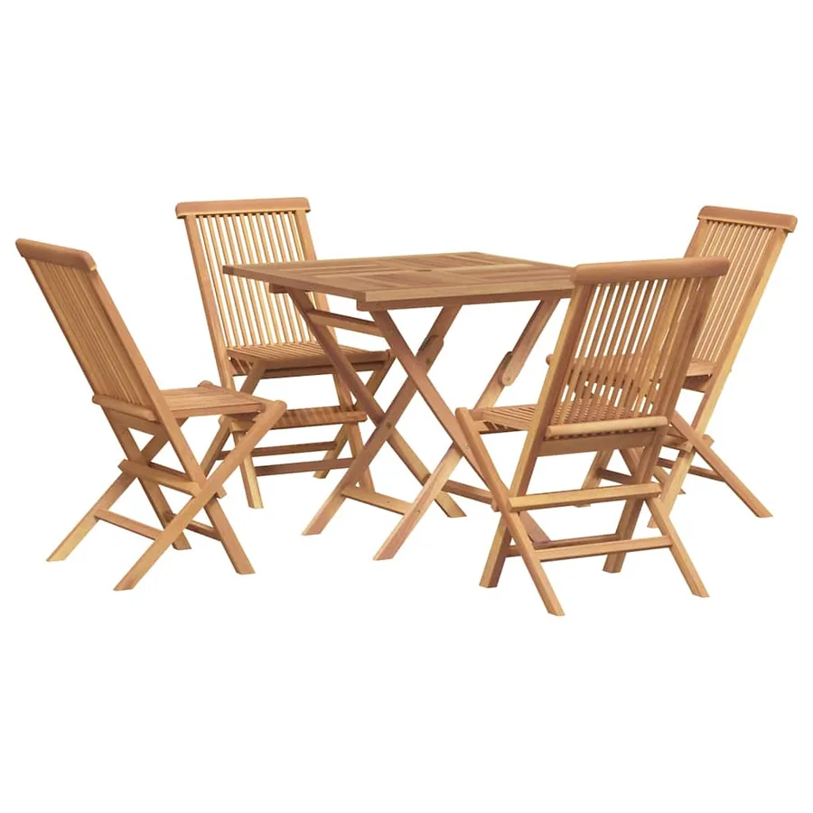 Ensemble à manger de jardin 5 pcs Bois de teck massif - 9
