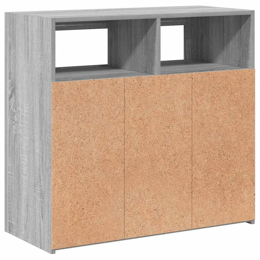 Buffet avec lumières LED sonoma gris 80x35x75 cm - 10