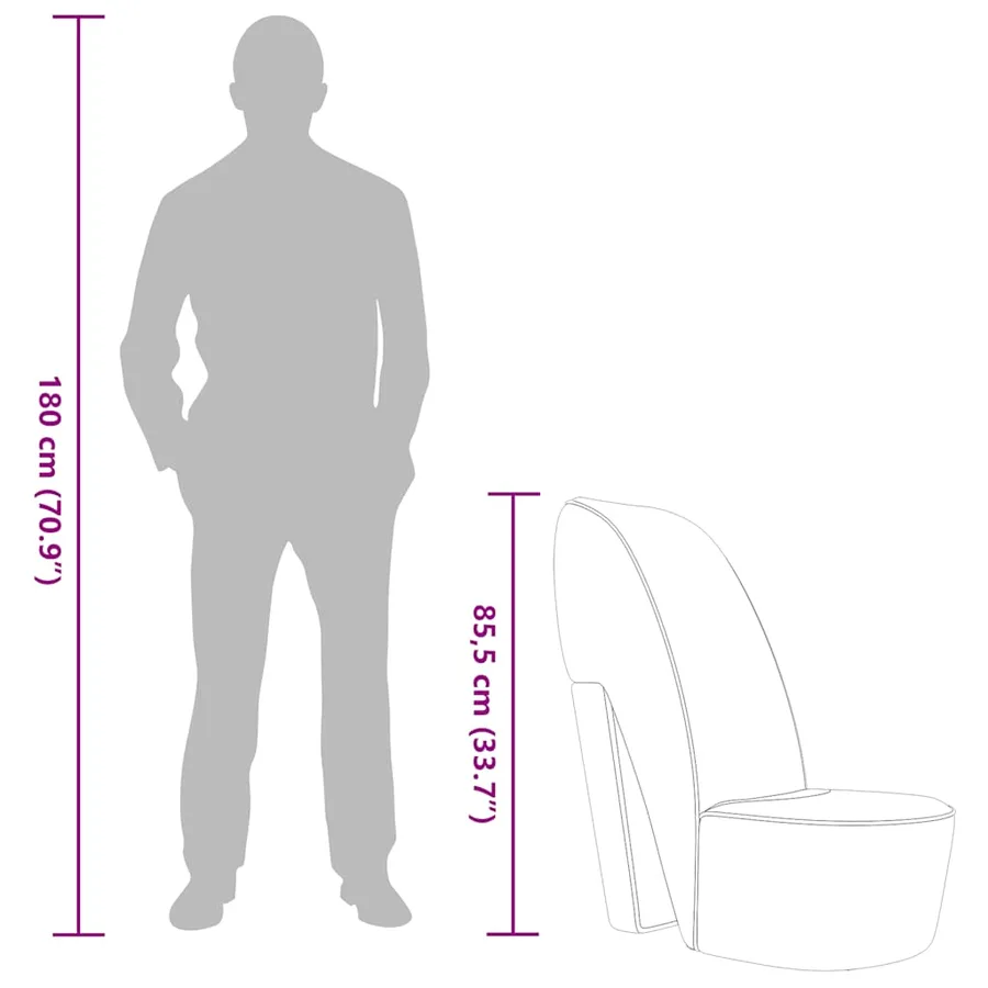 Chaise en forme de chaussure à talon haut noir similicuir - 9