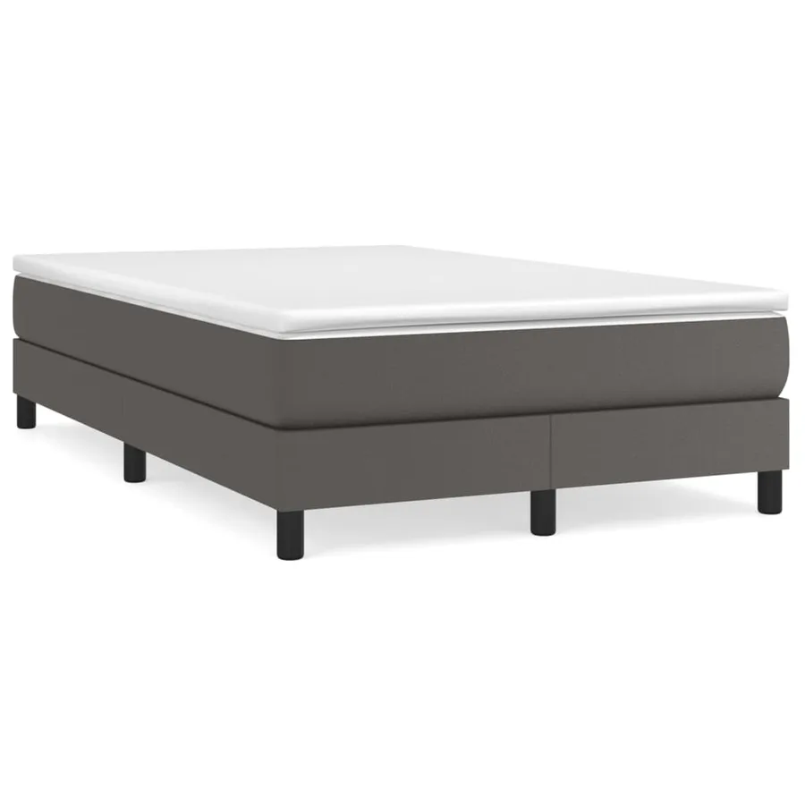 Sommier à lattes de lit avec matelas Gris 120x200 cm Similicuir - 2
