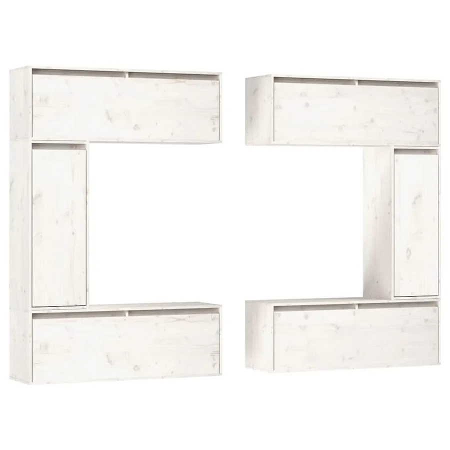 Meubles TV 6 pcs Blanc Bois massif de pin - 2