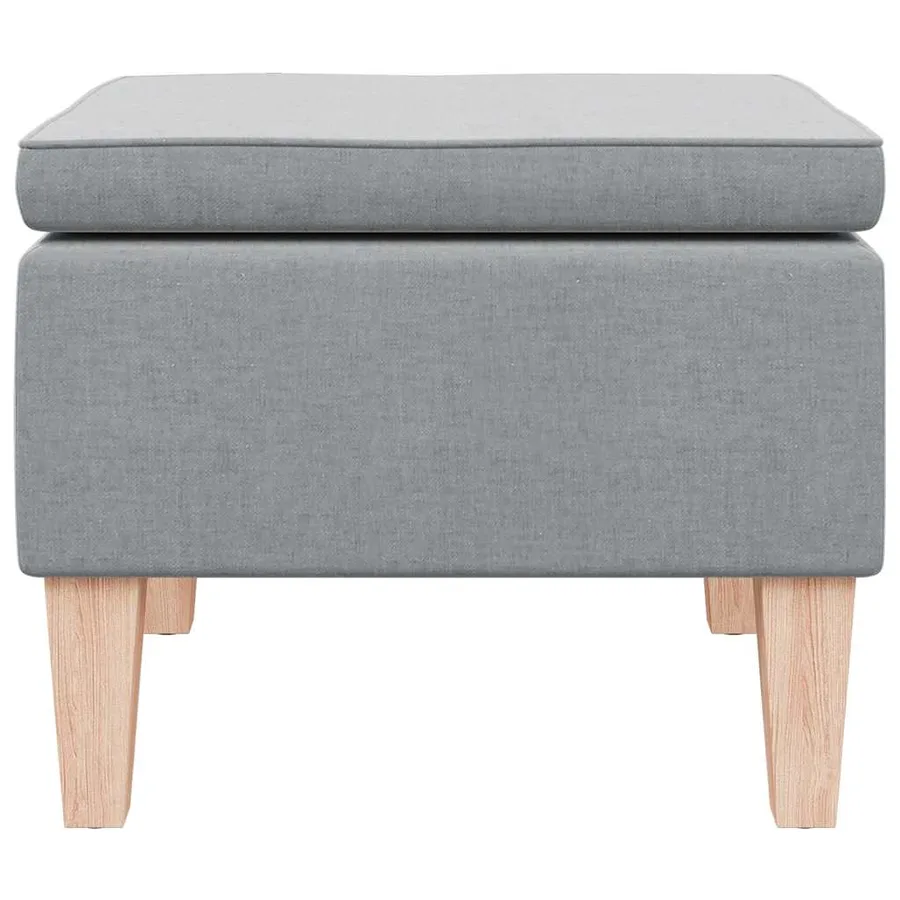 Tabouret avec pieds en bois Gris clair Tissu - 3