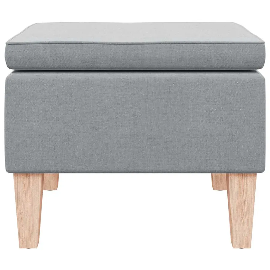 Tabouret avec pieds en bois Gris clair Tissu - 5