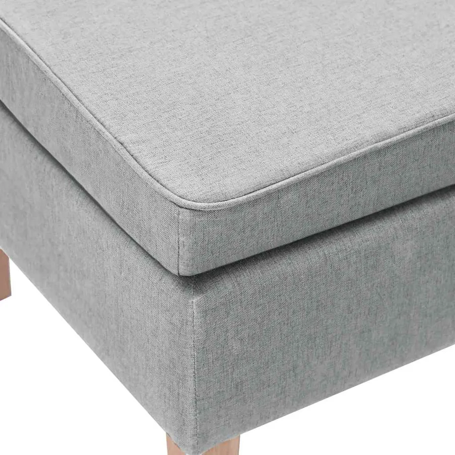 Tabouret avec pieds en bois Gris clair Tissu - 6