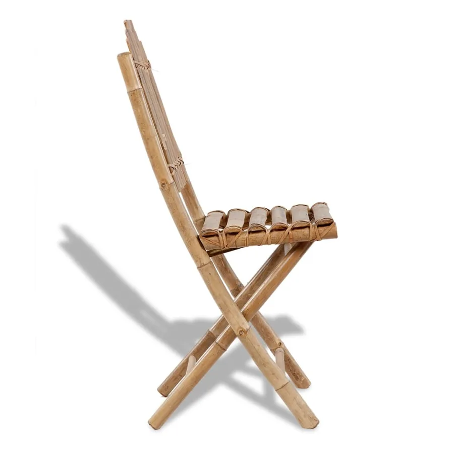 Chaises pliables de jardin lot de 2 Bambou - 3