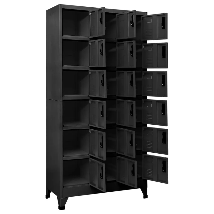 Armoire à casiers Anthracite 90x40x180 cm Acier - 3