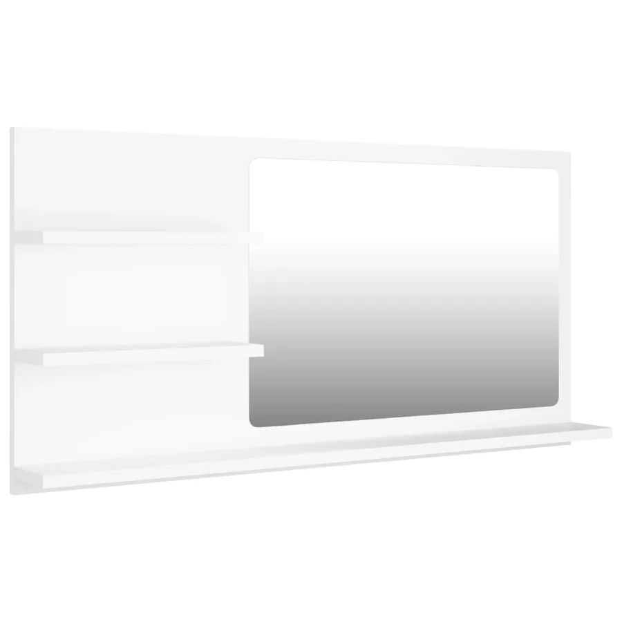 Miroir de salle de bain blanc 90x10,5x45 cm bois d’ingénierie - 2