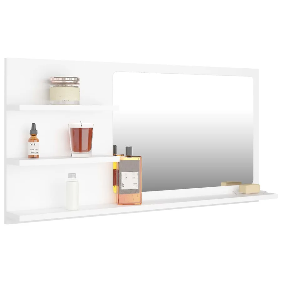 Miroir de salle de bain blanc 90x10,5x45 cm bois d’ingénierie - 3