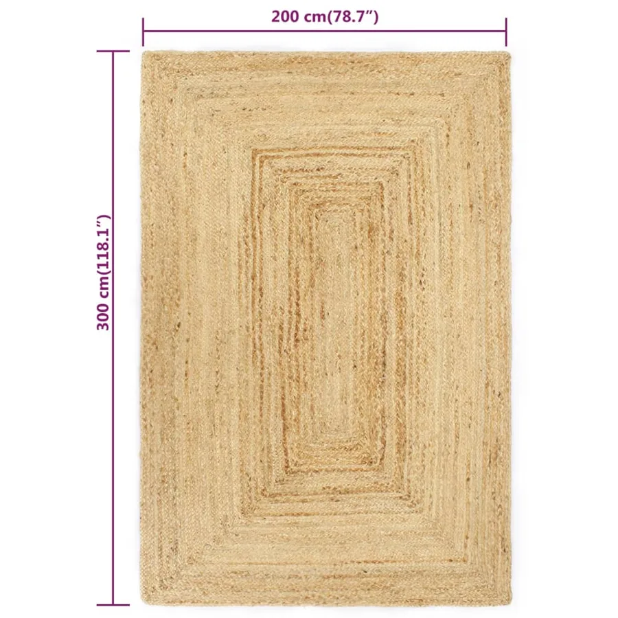 Tapis fait à la main Jute 200x300 cm - 5