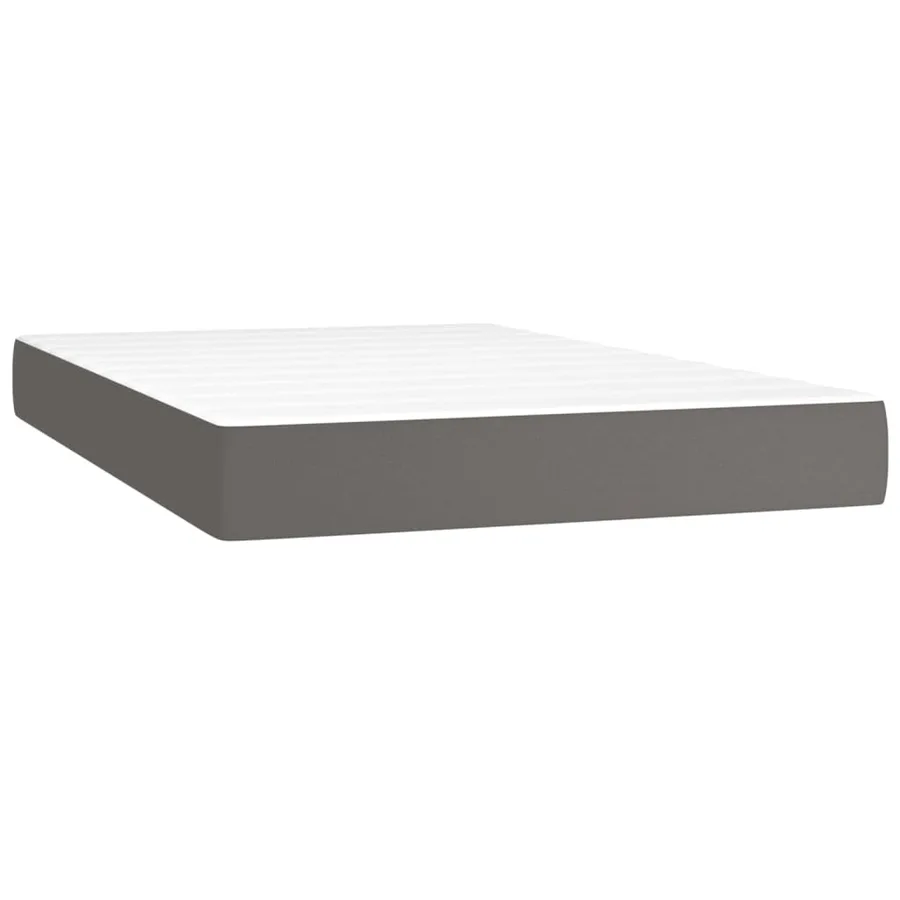 Sommier à lattes de lit avec matelas et LED Gris 120x200 cm - 6