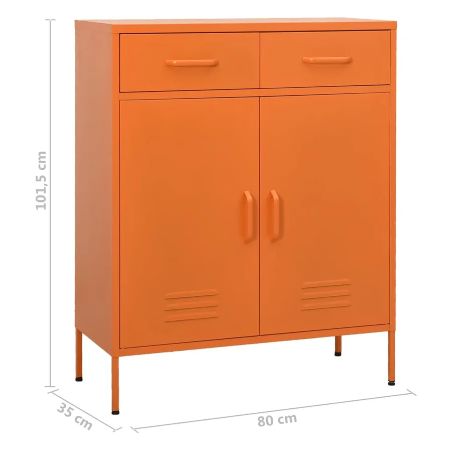 Armoire de rangement Orange 80x35x101,5 cm Acier - 10