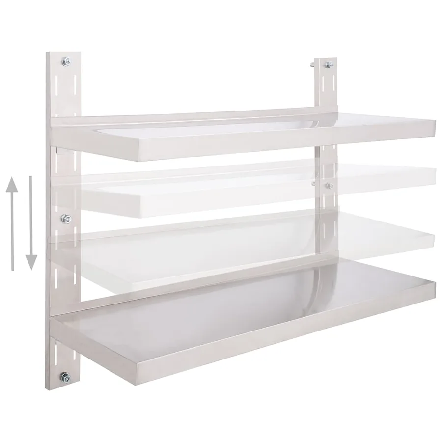Étagère murale à 2 niveaux Acier inoxydable 100x30 cm - 3
