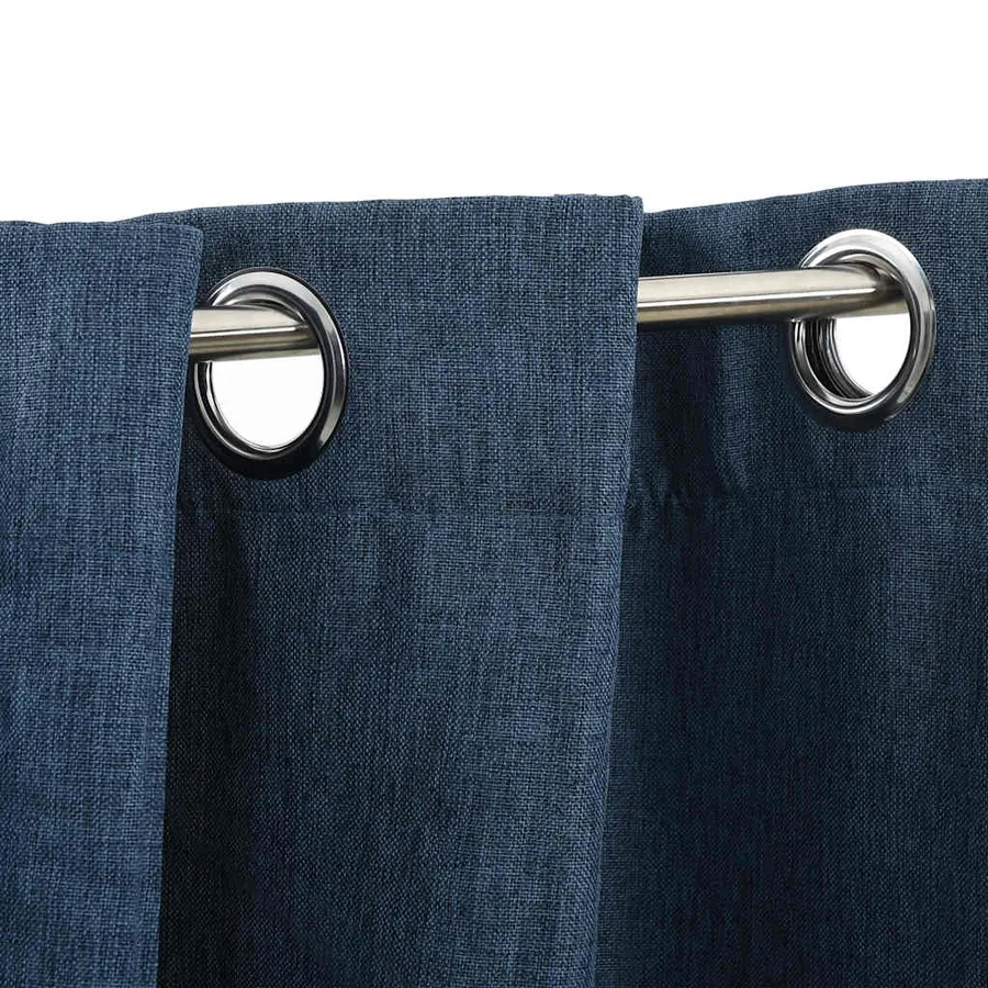 Rideaux occultants Aspect lin avec œillets 2 pcs Bleu 140x245cm - 3