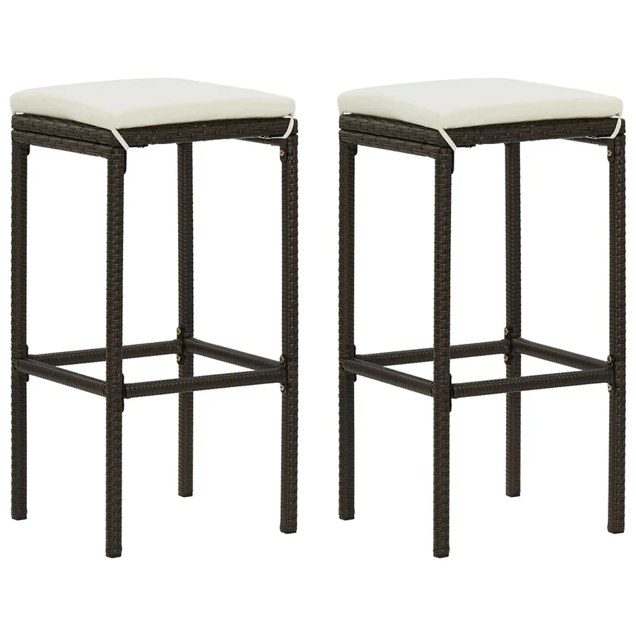 Ensemble de bar de jardin avec coussins 3 pcs Marron - 8