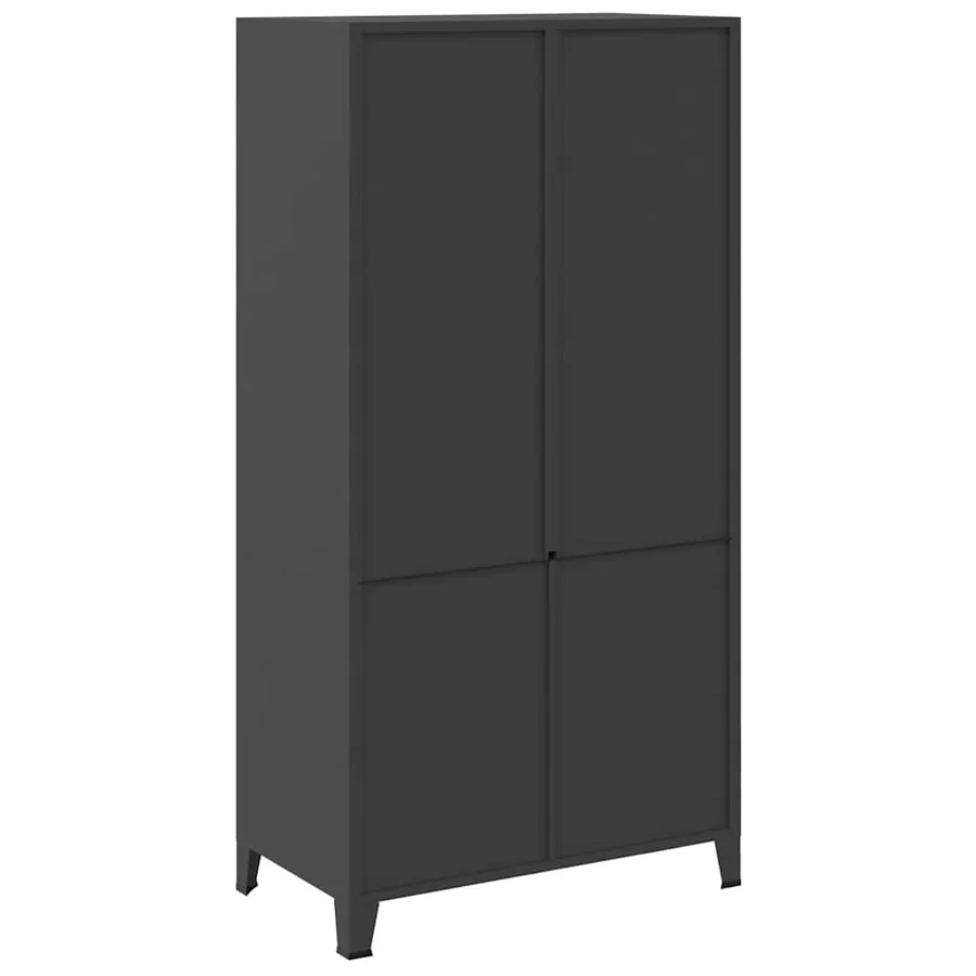 Garde-robe industrielle Noir 90x50x180 cm Métal - 4