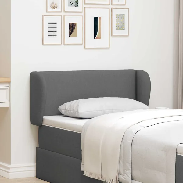 Oreille de tête de lit Gris Foncé 40 x 23 x 6 cm tissu