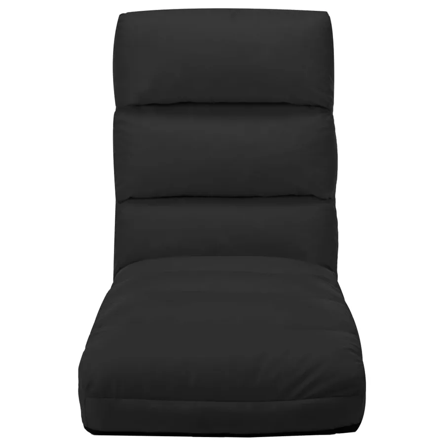 Chaise pliable de sol Noir Similicuir - 2