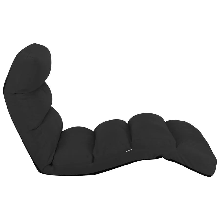 Chaise pliable de sol Noir Similicuir - 3