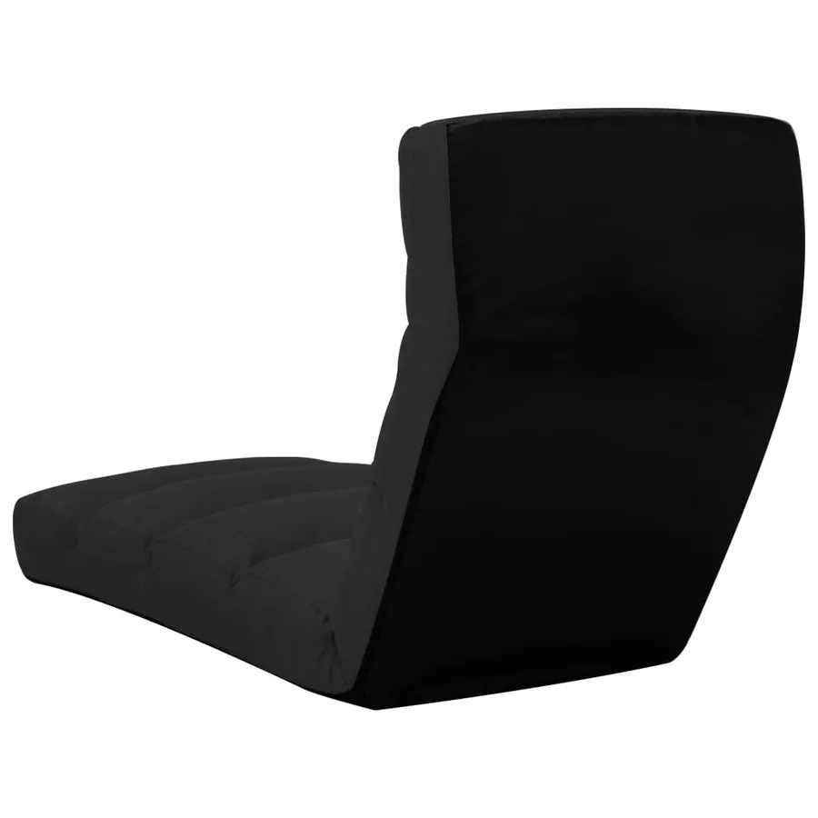 Chaise pliable de sol Noir Similicuir - 4