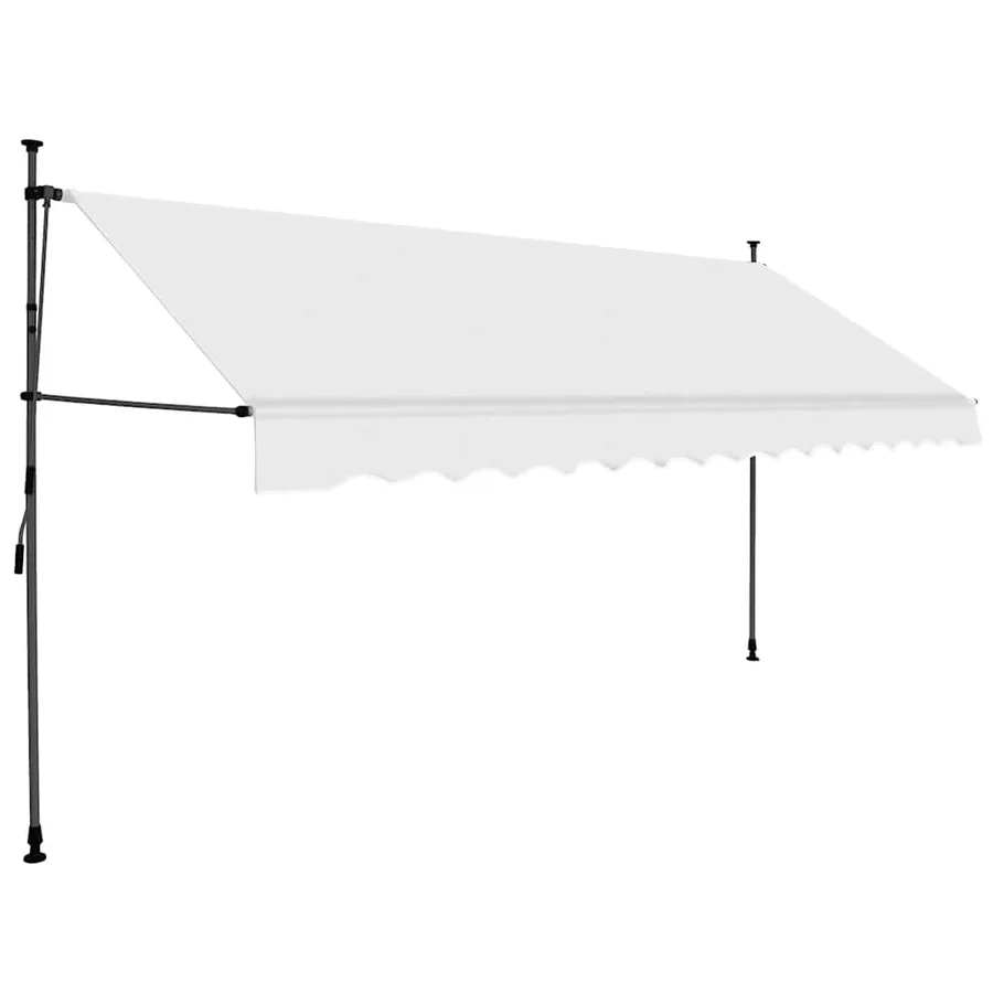 Auvent manuel rétractable avec LED 350 cm Crème - 2