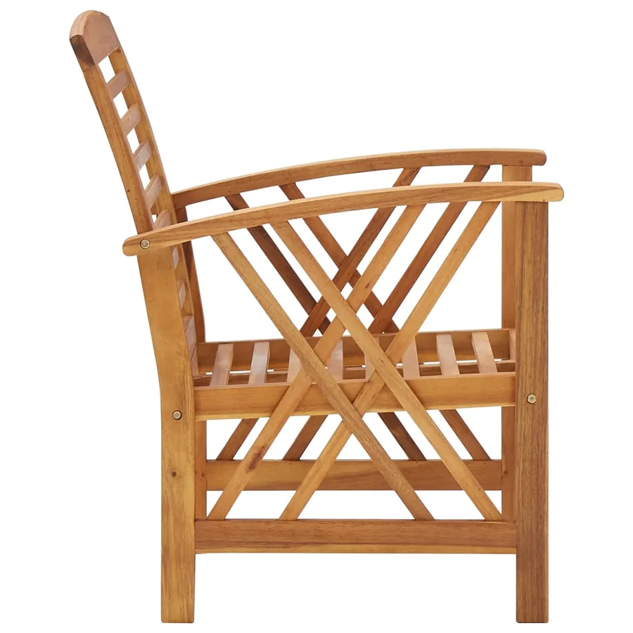 Salon de jardin 5 pcs Bois d'acacia massif - 6