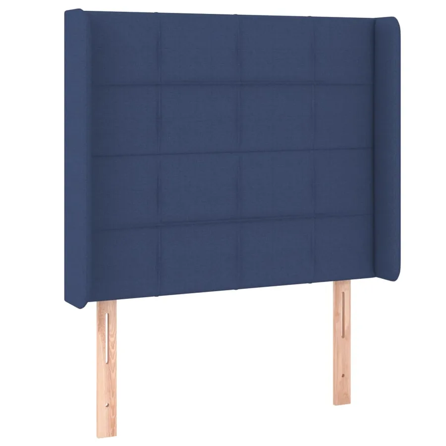 Sommier à lattes de lit matelas et LED Bleu 90x200 cm Tissu - 7