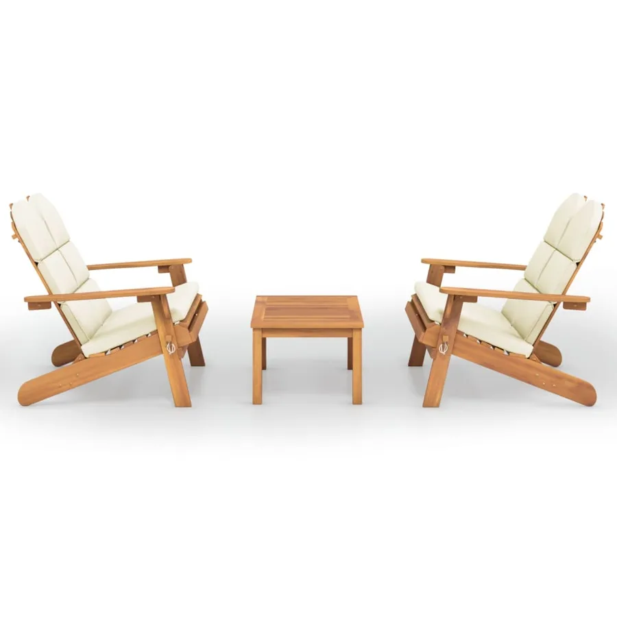 Ensemble de salon de jardin Adirondack 3 pcs bois acacia solide - 2