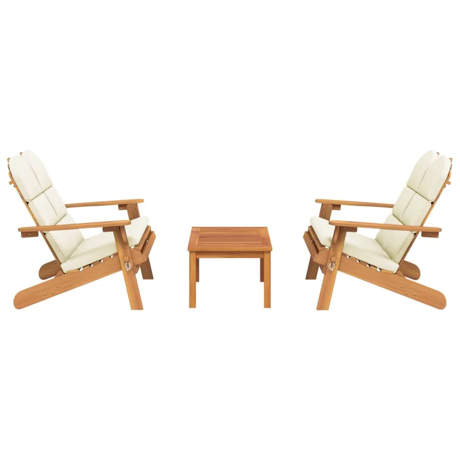 Ensemble de salon de jardin Adirondack 3 pcs bois acacia solide - 3