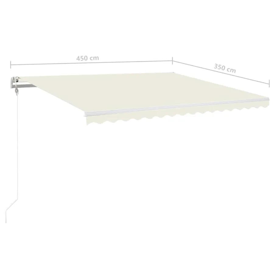 Auvent automatique avec capteur de vent et LED 450x350 cm Crème - 10