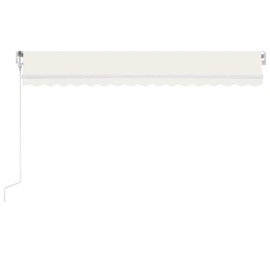 Auvent automatique avec capteur de vent et LED 450x350 cm Crème - 3