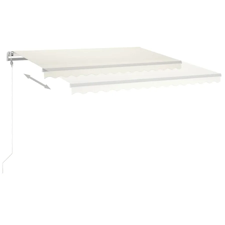 Auvent automatique avec capteur de vent et LED 450x350 cm Crème - 9