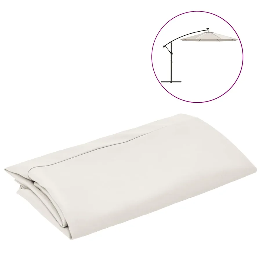Tissu de remplacement pour parasol déporté blanc sable 300 cm - 2