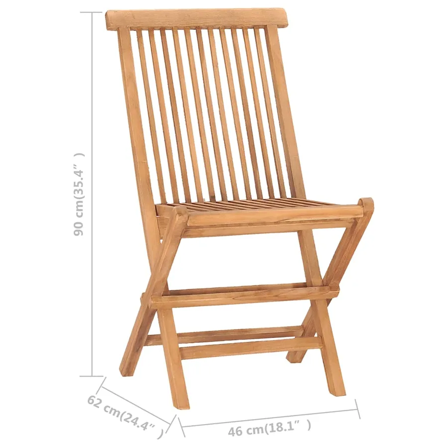 Ensemble à manger d'extérieur pliable 9 pcs Bois solide de teck - 10